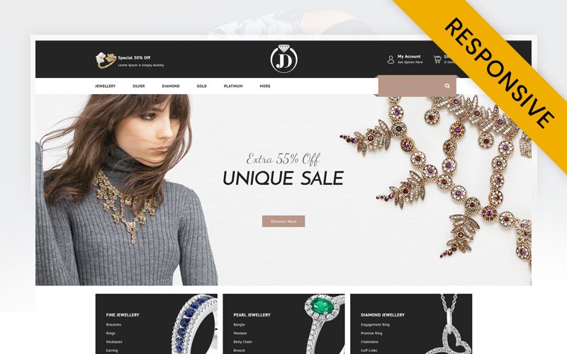 Diamond Jewelry Store OpenCart Responsive Template OpenCart Template - Nulled Download - EmpireGPL