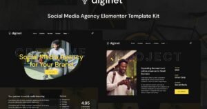 Diginet - Social Media Marketing Agency Elementor Template Kit - Nulled Download - EmpireGPL