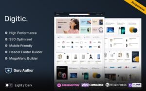 Digitic - Electronics, Gadgets and Computers Multipurpose Elementor WooCommerce Responsive Theme WooCommerce Theme - Nulled Download - EmpireGPL