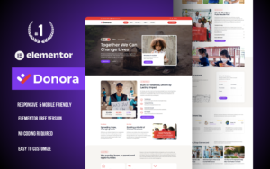 Donora – Charity & Donation Elementor Template Kit Elementor Kit - Nulled Download - EmpireGPL