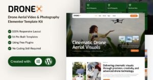 Dronex - Drone Aerial Video & Photography Elementor Template Kit - Nulled Download - EmpireGPL