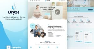 Dryze – Dry Cleaning & Laundry Service Elementor Template Kit - Nulled Download - EmpireGPL