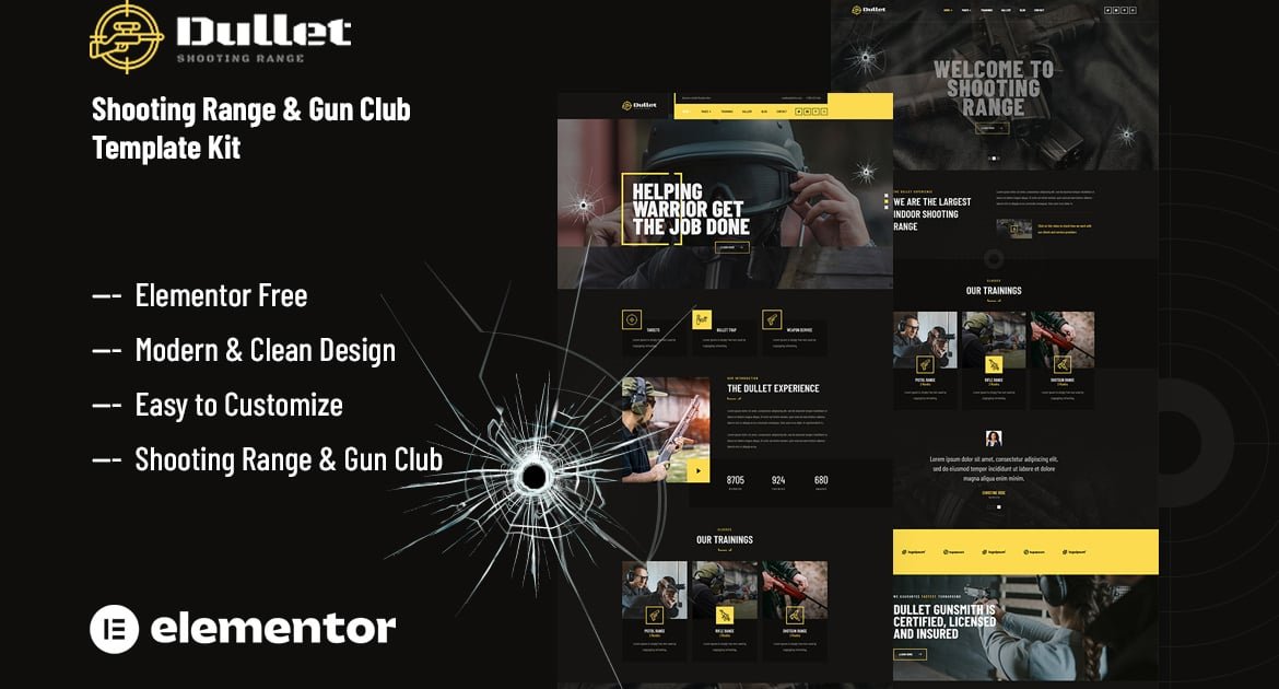 Dullet – Shooting Range & Gun Club Elementor Template Kit – Nulled Download – EmpireGPL