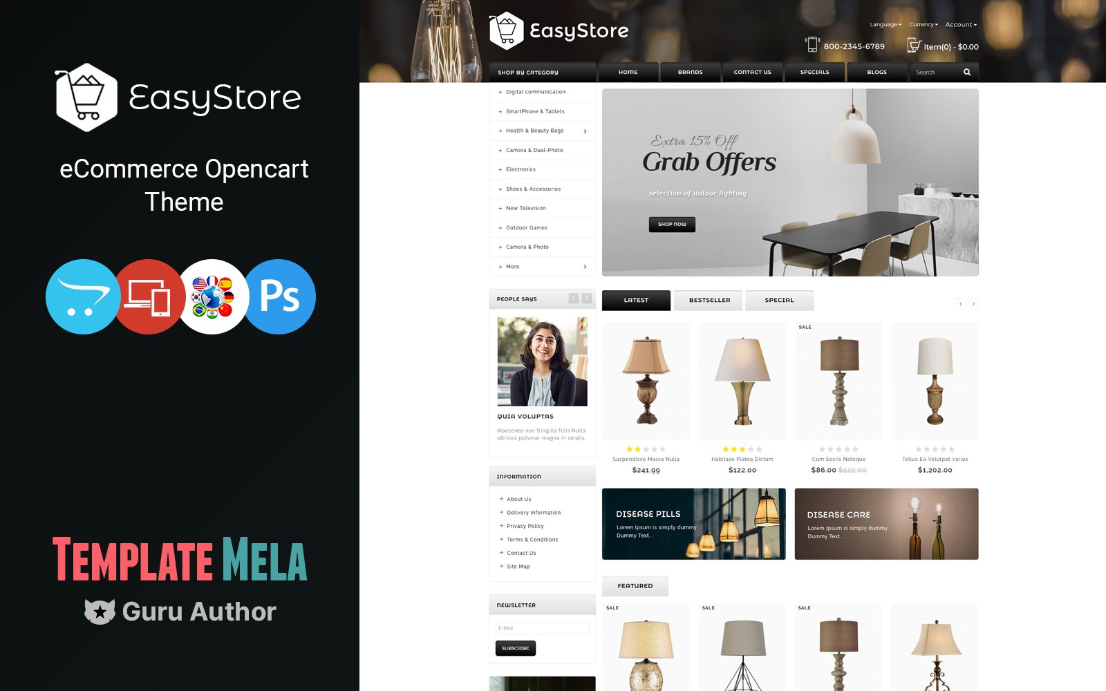 Easy – Modern lighting and Furniture OpenCart Template – Nulled Download – EmpireGPL