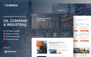 Ecoilution - Oil Company & Industrial Elementor Template Kit Elementor Kit - Nulled Download - EmpireGPL