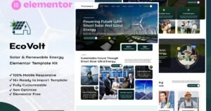 EcoVolt - Solar & Renewable Energy Elementor Template Kit - Nulled Download - EmpireGPL
