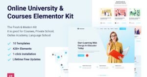 Educator - Online University & Courses Elementor Template Kit - Nulled Download - EmpireGPL
