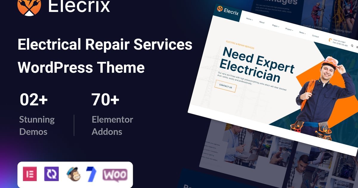 Elecrix – Electrical Repair Services WordPress The - Nulled Download - EmpireGPL