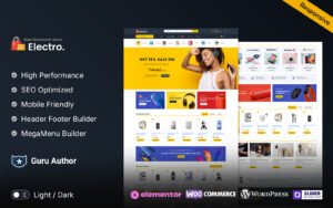Electro – Electronics and Mega Shop Multipurpose Elementor WooCommerce Store WooCommerce Theme - Nulled Download - EmpireGPL