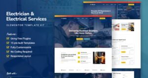 Elictrix - Electrician & Electrical Services Elementor Template Kit - Nulled Download - EmpireGPL