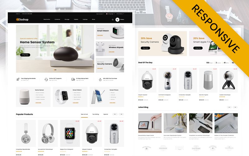 Eloshop - Electronics Shop OpenCart Responsive Template OpenCart Template - Nulled Download - EmpireGPL