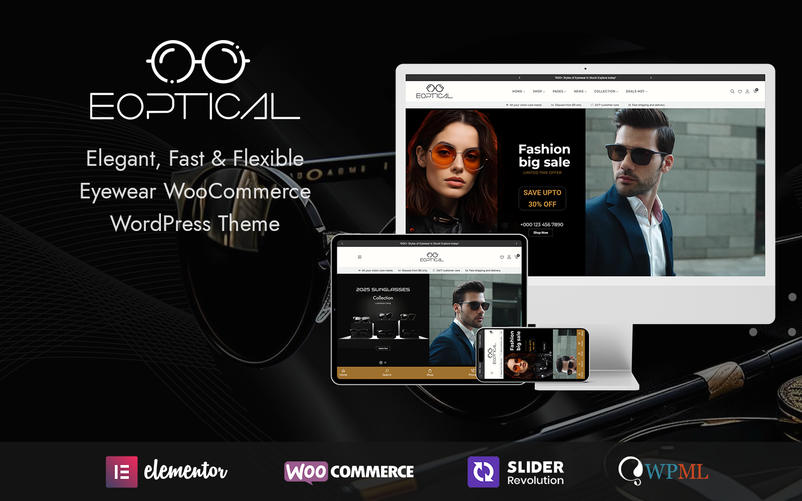 eOptical – Eyeglasses and Sunglasses Store WordPress WooCommerce Theme - Nulled Download - EmpireGPL