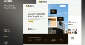 Estoria - Real Estate & Property Listing Website Elementor Template Kit - Nulled Download - EmpireGPL