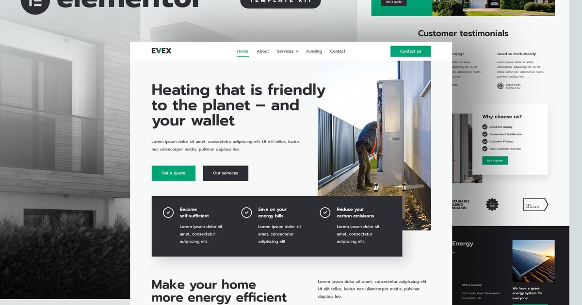 Evex - Heat Pumps & Renewable Energy Elementor Template Kit - Nulled Download - EmpireGPL