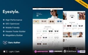 Eyestyle - Eye Glasses, Goggles and Sunglass Multipurpose Elementor Woocommerce Theme WooCommerce Theme - Nulled Download - EmpireGPL