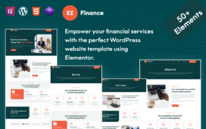 EZ Finance: Empower your financial services with WordPress responsive template using Elementor. WordPress Theme - Nulled Download - EmpireGPL
