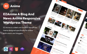 EZAnime A Blog and news Anime Responsive Elementor wordpress theme WordPress Theme - Nulled Download - EmpireGPL
