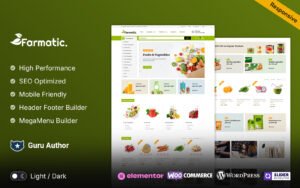 Farmatic - Food and Grocery Organic Multipurpose Responsive WooCommerce Store WooCommerce Theme - Nulled Download - EmpireGPL