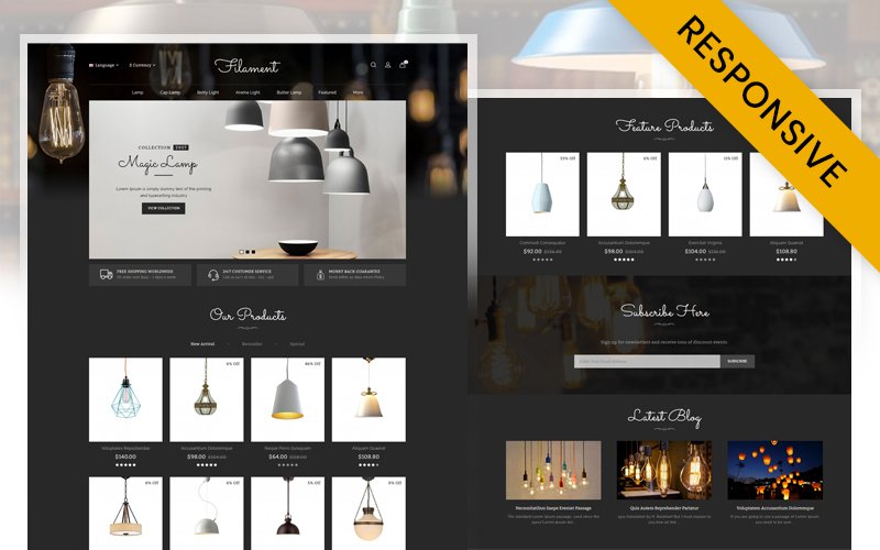 Filament - Lighting Store OpenCart Responsive Template OpenCart Template - Nulled Download - EmpireGPL