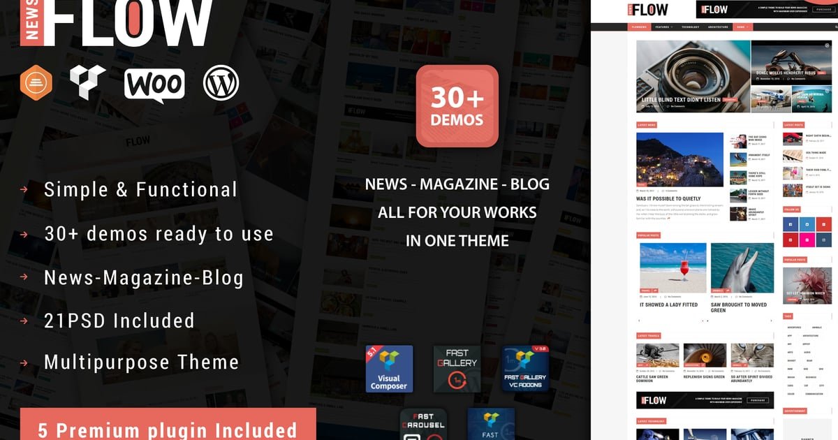 Flow News - Magazine and Blog WordPress Theme - Nulled Download - EmpireGPL