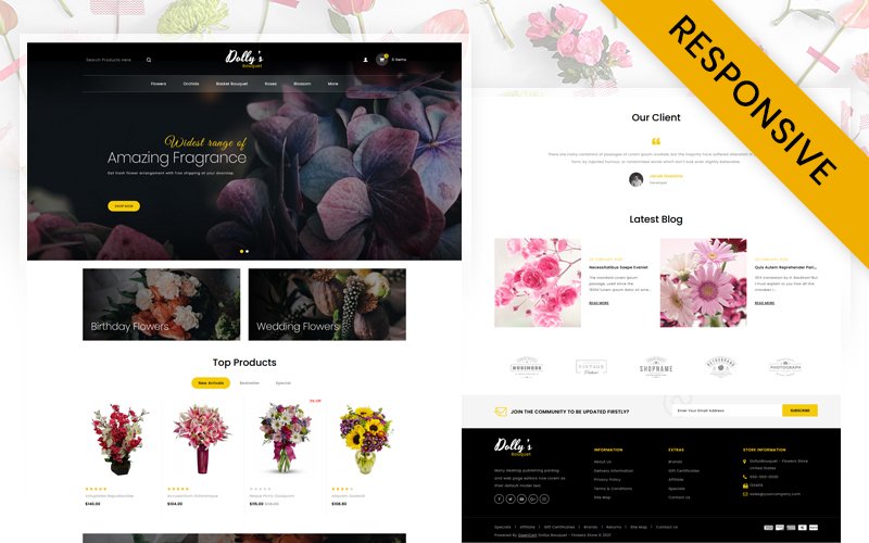 Flowers Bouquet Store OpenCart Responsive Template OpenCart Template - Nulled Download - EmpireGPL
