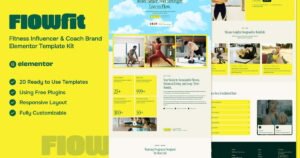 Flowfit - Fitness Influencer & Coach Brand Elementor Template Kit - Nulled Download - EmpireGPL