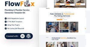 FlowFix - Plumbing & Plumber Service Elementor Template Kit - Nulled Download - EmpireGPL