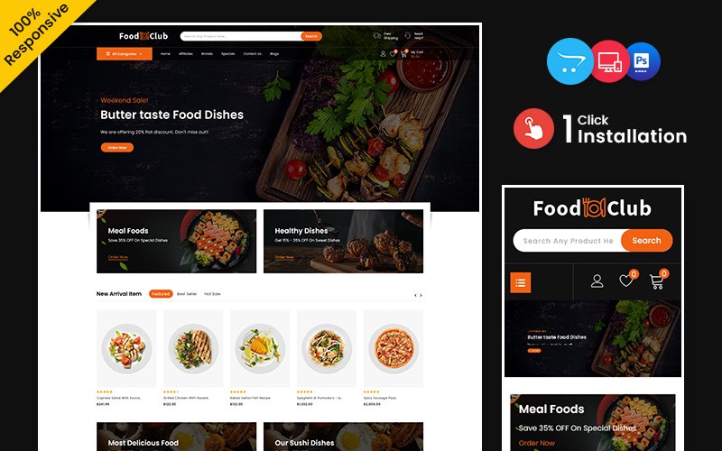 Foodclub – Food and Restaurant Multipurpose Responsive OpenCart Store OpenCart Template - Nulled Download - EmpireGPL
