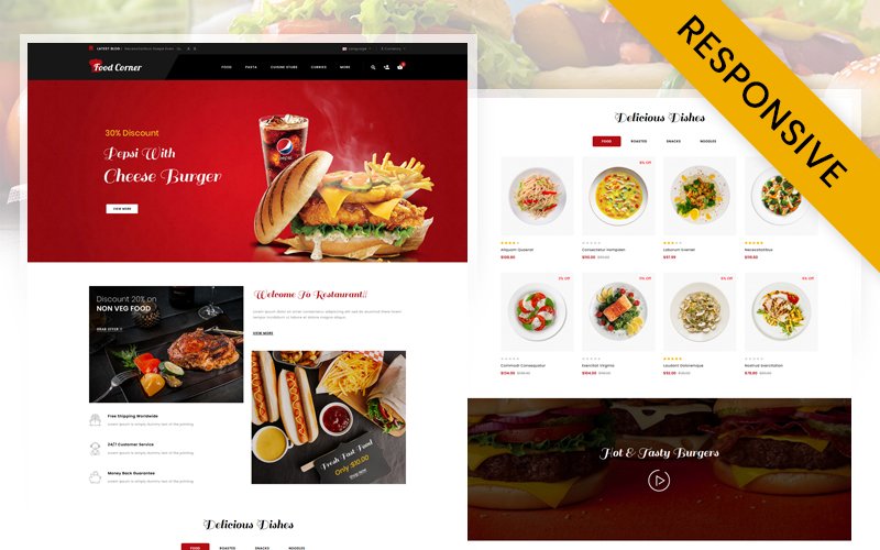 FoodCorner - Restaurant Store OpenCart Responsive Template OpenCart Template - Nulled Download - EmpireGPL