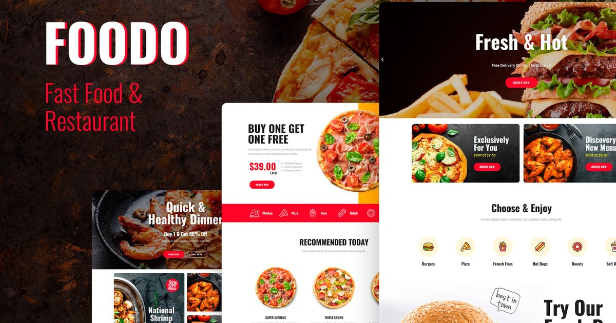 Foodo - Fast Food & Pizza Elementor Template Kit - Nulled Download - EmpireGPL