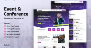 Galagenda - Event & Conference Elementor Template Kit - Nulled Download - EmpireGPL