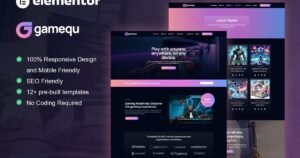 Gamequ - Game Publisher Elementor Pro Template Kit - Nulled Download - EmpireGPL
