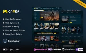 Gamey - Online Game Elementor WooCommerce Theme - Nulled Download - EmpireGPL