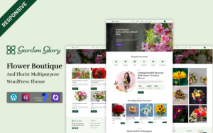 GardenGlory - Flower Boutique, Wedding Flowers And Florist Multipurpose WordPress Elementor Theme WordPress Theme - Nulled Download - EmpireGPL