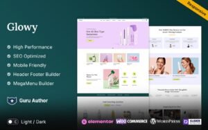 Glowy - Cosmetics and Skin and Beauty Elementor WooCommerce Theme - Nulled Download - EmpireGPL