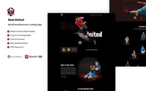 Goal United – Football Sports WordPress Elementor Landing Page Template Elementor Kit - Nulled Download - EmpireGPL