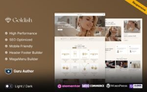 Goldish - Jewelry and Fashion and Imitation Store WooCommerce Elementor Responsive Theme WooCommerce Theme - Nulled Download - EmpireGPL