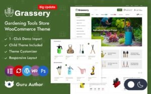 Grassery - Gardening Tools Store Elementor WooCommerce Responsive Theme WooCommerce Theme - Nulled Download - EmpireGPL