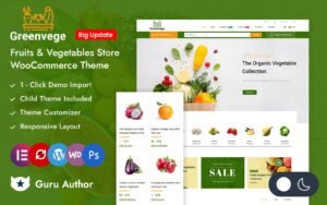Greenvege - Organic Fruits & Vegetable Store Elementor WooCommerce Responsive Theme WooCommerce Theme - Nulled Download - EmpireGPL