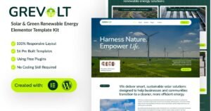 Grevolt - Solar & Green Renewable Energy Elementor Template Kit - Nulled Download - EmpireGPL
