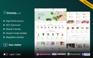 Grocery Mart – Grocery Vegitables and Organic Elementor WooCommerce Store WooCommerce Theme - Nulled Download - EmpireGPL