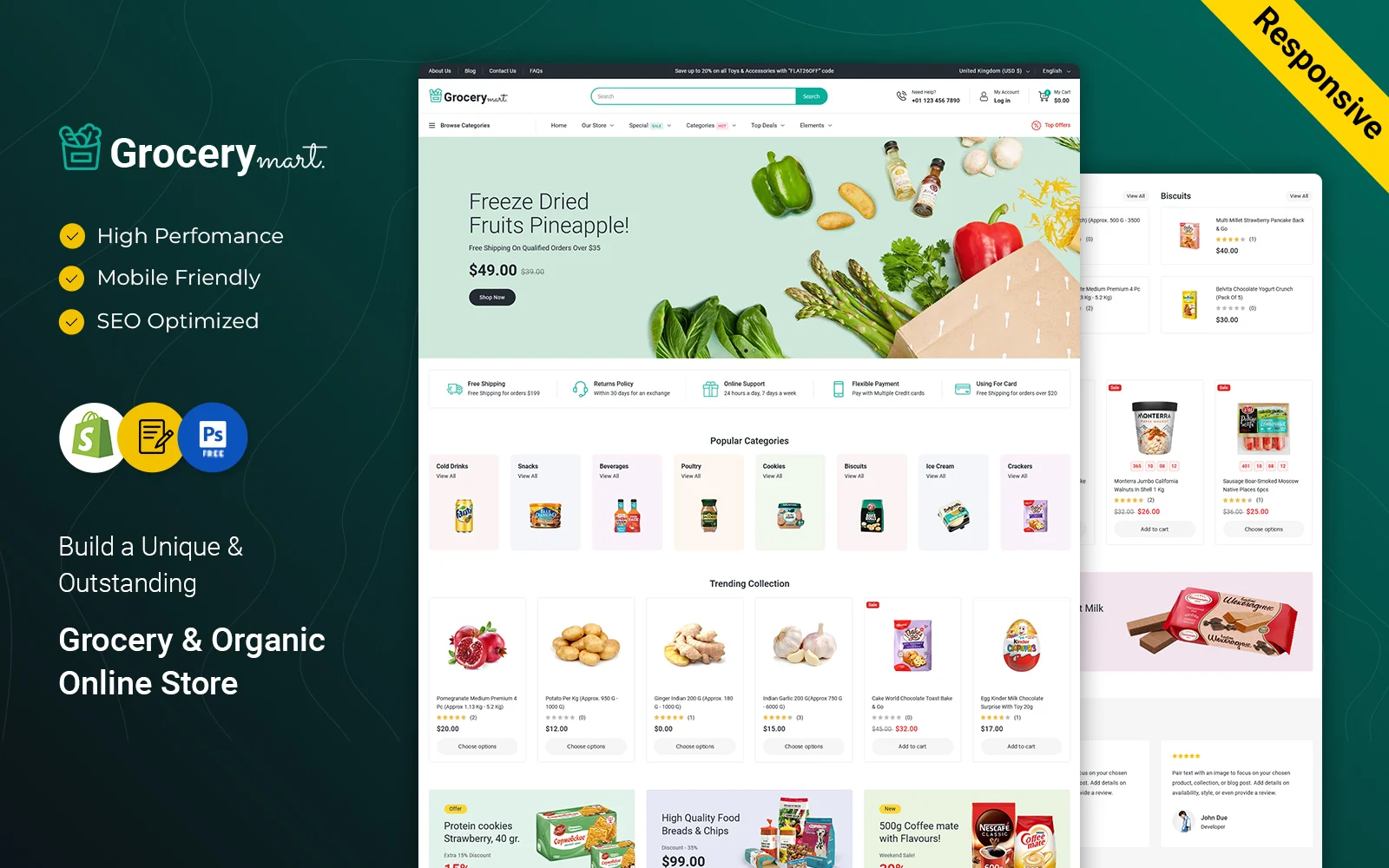 Grocery Mart – Grocery Vegitables And Organic Responsive Shopify Theme – Nulled Download – Empiregpl