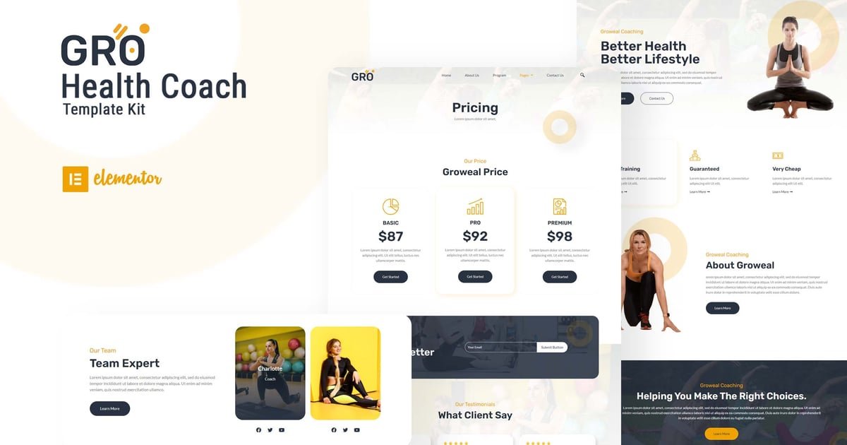 Groweal – Health Coaching Elementor Template Kit – Nulled Download – EmpireGPL