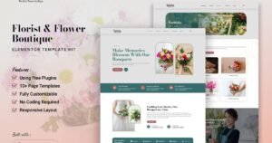 Hanna - Florist & Flower Boutique Elementor Template Kit - Nulled Download - EmpireGPL