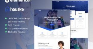 Hauske - Houskeeping & Cleaning Services Elementor Template Kit - Nulled Download - EmpireGPL