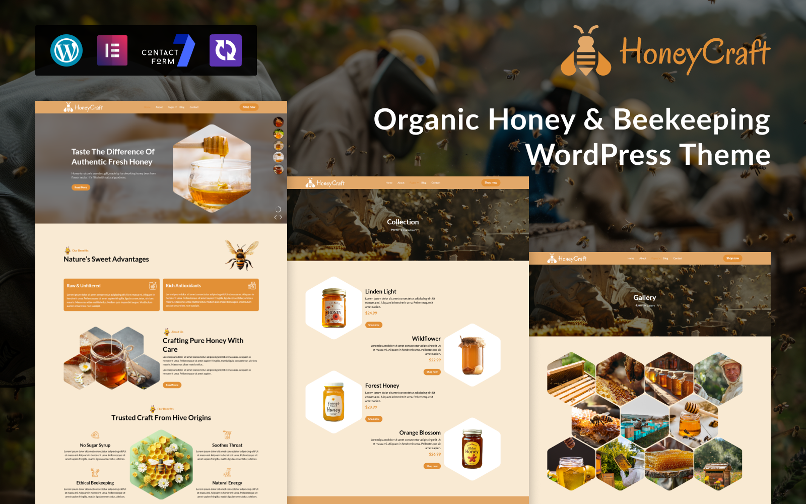 HoneyCraft – Organic Honey & Beekeeping WordPress Theme - Nulled Download - EmpireGPL