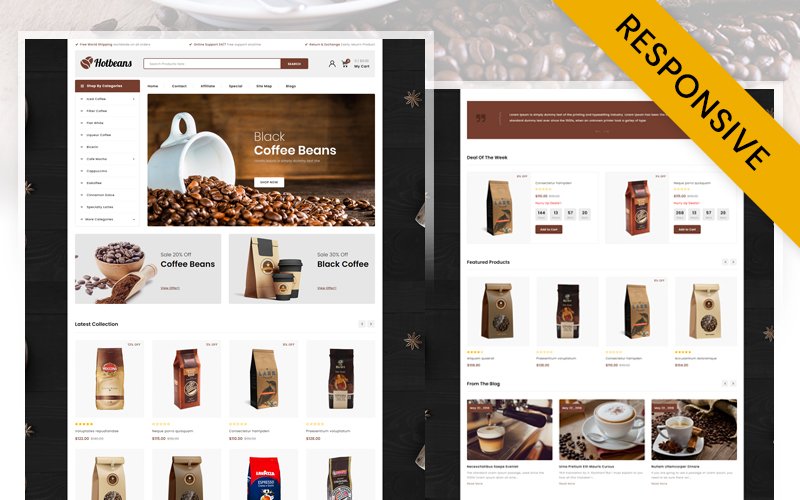 Hotbeans - Coffee Store OpenCart Responsive Template OpenCart Template - Nulled Download - EmpireGPL
