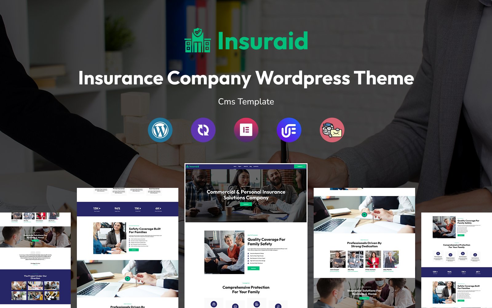 Insuraid - Insurance Company Multipurpose Responsive WordPress Theme - Nulled Download - EmpireGPL