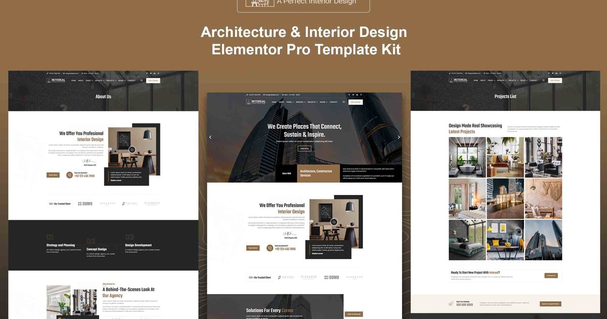 Intereal - Architecture & Interior Design Elementor Pro Template Kit - Nulled Download - EmpireGPL