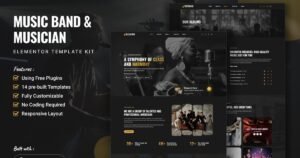 Jazzafari - Music Band & Musician Elementor Template Kit - Nulled Download - EmpireGPL